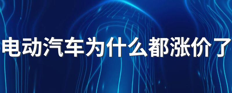 电动汽车为什么都涨价了 新能源汽车涨价原因是什么