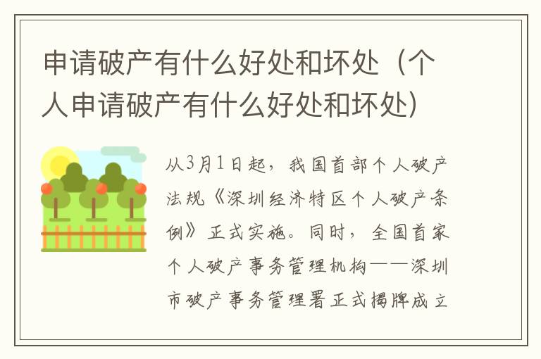 申请破产有什么好处和坏处（个人申请破产有什么好处和坏处）