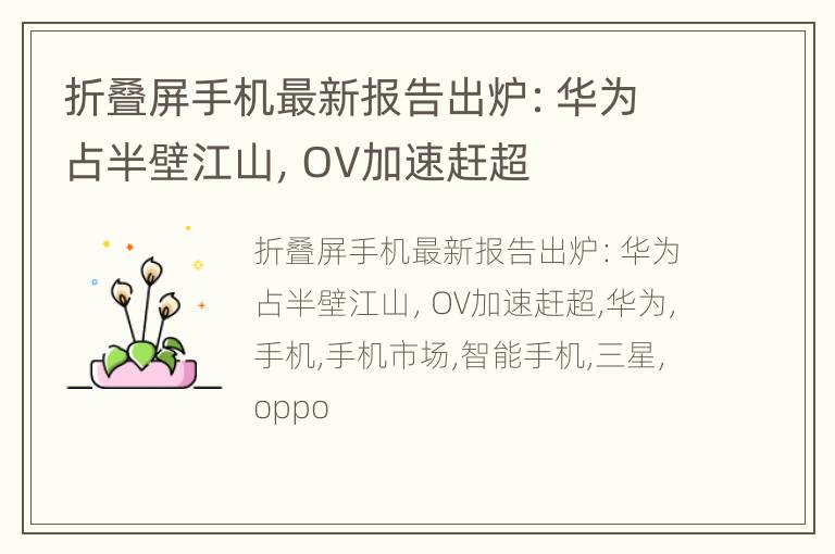 折叠屏手机最新报告出炉：华为占半壁江山，OV加速赶超