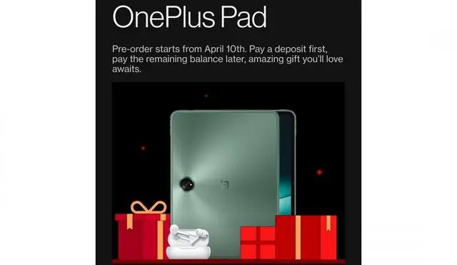 一加 Pad 将于 4 月 10 日开启预