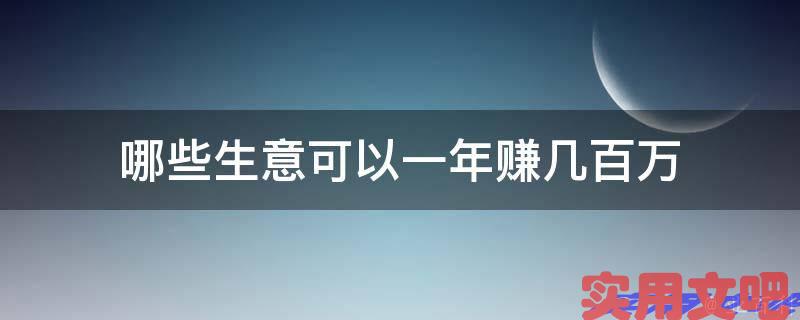一年能赚几百万的生意有哪些