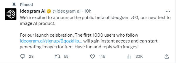 Ideogram AI宣布图像生成模型Ideogram v0.1版开启公测
