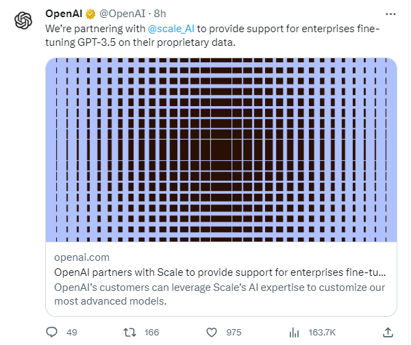 OpenAI与Scale AI合作 为企业微调模型提供支持