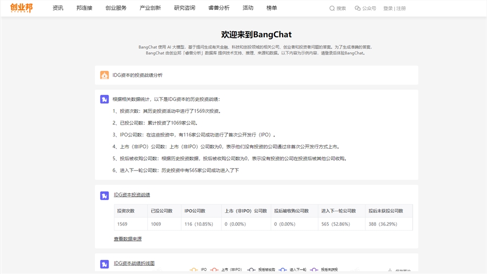 创业邦推出创投大模型BangChat 并对网站和APP进行全新改版