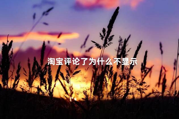 淘宝评论了为什么不显示