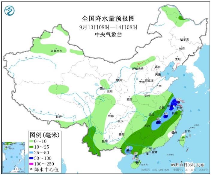 受“海葵”残余影响华南降雨持续 华西地区将迎新一轮降雨