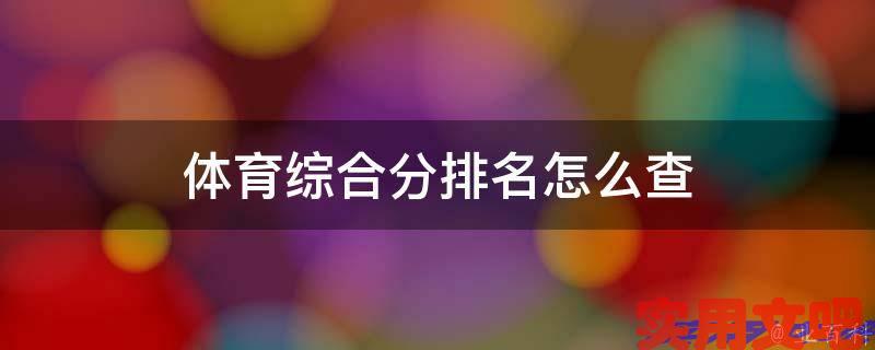 体育综合分排名怎么查