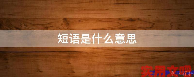 短语是什么意思
