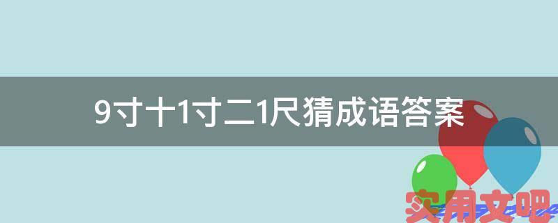 9寸十1寸二1尺猜成语答案