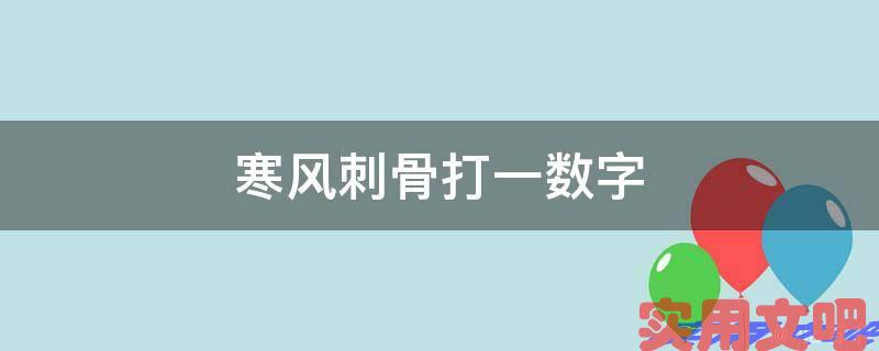 寒风刺骨打一数字