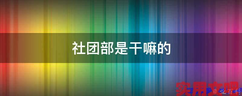 社团部是干嘛的