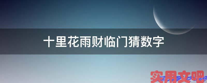 十里花雨财临门猜数字