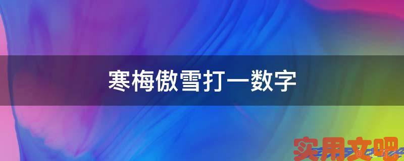 寒梅傲雪打一数字