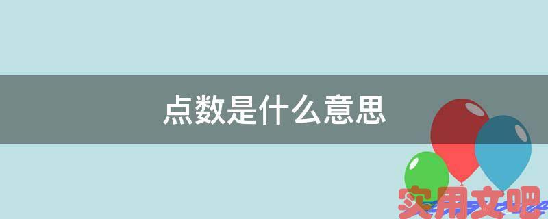 点数是什么意思