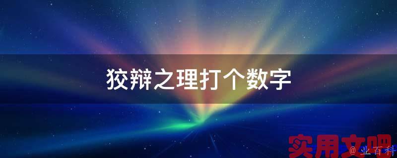 狡辩之理打个数字