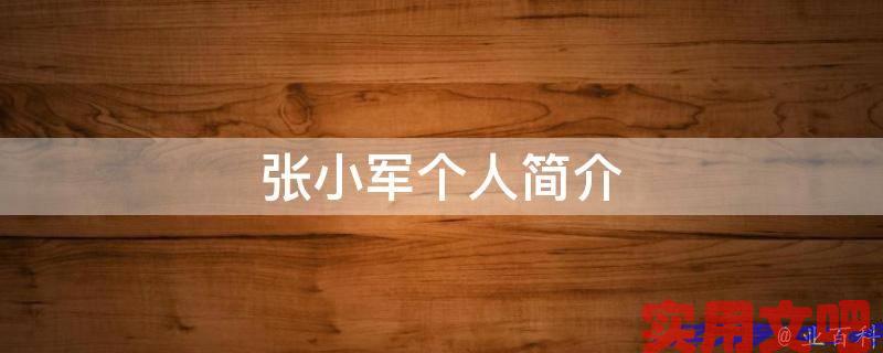 张小军个人简介