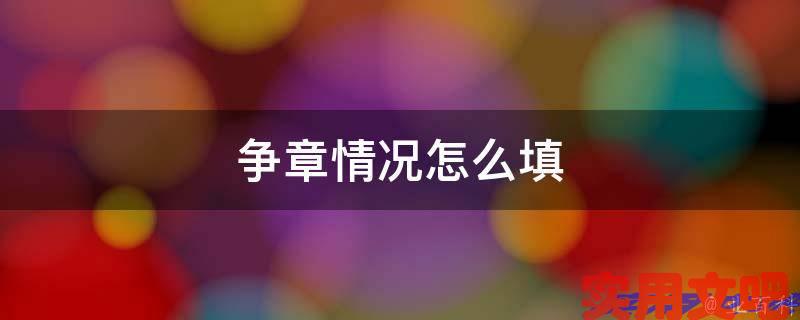 争章情况怎么填
