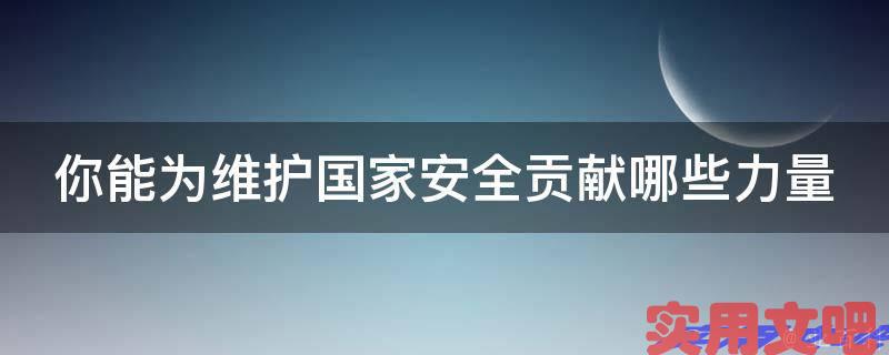 你能为维护国家安全贡献哪些力量