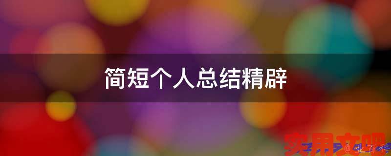 简短个人总结精辟