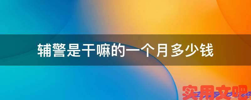 辅警是干嘛的一个月多少钱